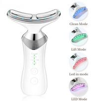 Microcurrent Neck Device Dual Use Face Massager - Anti-Aging Care for Nasolabial Lines & Neck Wrinkles Beauty Instrument balta
