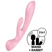 SATISFYER - TRIPLE OH VIBRACIJA ROŽINĖ