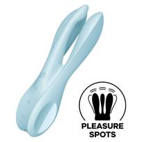 SATISFYER - TRYS VIENAME MĖLYNAS VIBRATORIUS