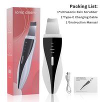 Ultrasonic Skin Scrubber Blackhead Remover Pore Cleaner 4 Modes Facial Shovel Cleanser Lifting Skin Care Tools Facial Deep Clean balta