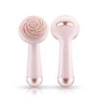 Electric Silicone Facial Brush Cleaner Vibration Roller Massage Pore Cleansing Instrument Waterproof Rechargeable Beauty Tool rožinė