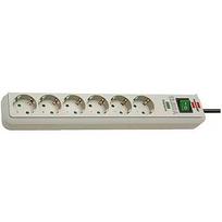 Brennenstuhl Eco-Line 6-way socket strip with overvoltage and increased touch protection, 1.5m, Gray 1159750015