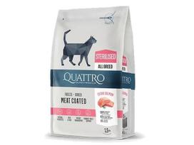 QUATTRO Extra Salmon Sterilised su lašiša sausas sterilizuotų kačių pašaras 1.5kg