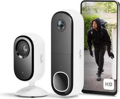 "Arlo" belaidis HD vaizdo durų skambutis ir 2K vidaus stebėjimo kamera - išmanioji namų apsauga šeimai ir gyvūnams, naktinis matymas, judesio aptikimas, dvipusis garsas, suderinama su "Alexa