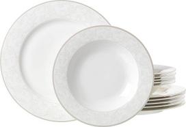 "Ritzenhoff & Breker Isabella" 12 dalių servizas, baltas ornamentais dekoruotas porceliano rinkinys