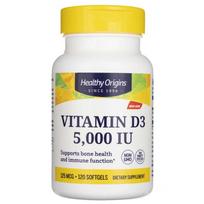 Healthy Origins Vitaminas D3 5000 TV - 120 minkštųjų gelių