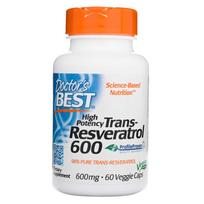 Doctor's Best Stiprus trans-resveratrolis 600 mg – 60 veganiškos kapsulės