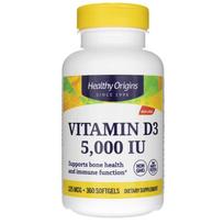 Healthy Origins Vitaminas D3 5000 TV - 360 minkštųjų gelių