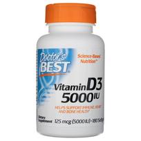 Doctor's Best Vitaminas D3 5000 TV - 180 minkštųjų gelių