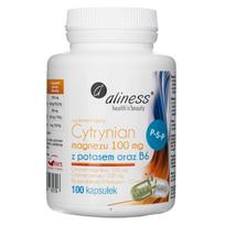 Aliness Magnio citratas 100 mg su kaliu 150 mg, B6 (P-5-P) - 100 Veg kapsulių