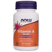 Now Foods Vitaminas A 7500 mcg (25000 TV) - 100 minkštųjų gelių