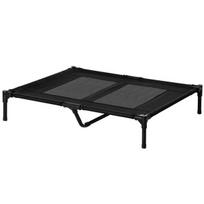 "PawHut Dog Lounger" pakeliamas lauko gultas ir sofa šunims, Oksfordo juoda, 92x76x18cm