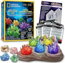 "Blue Marble NATIONAL Geographic Mega Crystal Growing Kit for Kids" - 6 kristalų auginimas su šviesos stovu, mokslo dovana 8-12 metų vaikams, eksperimentas su kristalais, mėtų rinkinys berniukams ir mergaitėms
