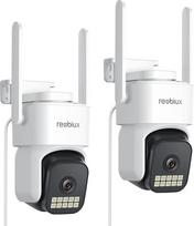"Reobiux" 2K lauko "WiFi" stebėjimo kamera, 360° vaizdas, 3 MP kamera su dvipusiu garsu, 2 vnt.
