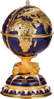 danila-souvenirs Faberge Style Egg / Jewellery Box Globe with Ship 14.5 cm Blue