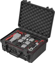 TomCase Drohnenkoffer „Travel Edition” für DJI Air 3 Fly More Combo, Standard oder DJI RC 2 Controller, Akkus Laden im Koffer, wasserdicht Outdoor Case - Made in Germany (Schwarz/Rot-Schwarz)