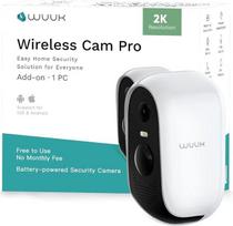 WUUK 2K HD lauko stebėjimo kamera, papildoma kamera, namų stebėjimo kameros, naktinis matymas, jokio mėnesinio mokesčio, IP66, suderinama su "Alexa" ir "Google", reikalinga bazinė stotis