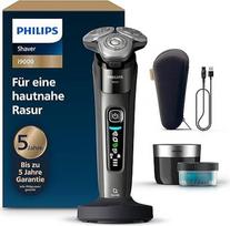 "Philips" skustuvas i9000, elektrinis drėgnas ir sausas skustuvas vyrams su integruotu trimeriu, tamsiai pilkas, valymo stotelė, įkrovimo stotelė ir kelioninis dėklas (modelis X9002/30)