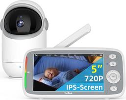 TakTark Baby Monitor with Camera, 5 Inch 720P IPS Baby Monitor with Camera Video Baby Monitor with Camera with Rotation Pan-Tilt 300° Camera Baby Monitor with VOX, Intercom Function, Night Vision,
