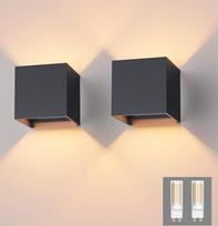 "Klighten" 2 sieniniai šviestuvai vidaus/ lauko modernaus dizaino "Up Down Design" 9 W LED sieninis šviestuvas su keičiama G9 LED lempa, IP54 vandeniui atsparūs lauko sieniniai šviestuvai, 3000 K šiltos baltos spalvos, antracito spalvos