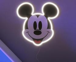 "Yellowpop" neoniniai ženklai, "Disney Mickey Mouse" atspausdintas (veidas), neoniniai ženklai, skirti sienų dekoravimui, energiją taupantys LED neoniniai žibintai visoms sienoms, lengvai montuojami neoniniai ženklai ir