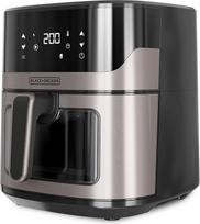 BLACK+DECKER BXAF6500E - 1600W Heißluftfritteuse, 6,5L, bis zu 1300g Pommes, transparentes Fenster im Korb, Temperatur von 80 bis 220ºC, 8 Programme