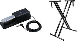 Roland DP-10 Shock Pedal & RockJam Double Braced Adjustable Keyboard Stand with Locking Straps