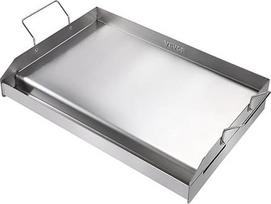 VEVOR Grilio plokštė 430 nerūdijančio plieno 58,7 x 39,5 x 9,9 cm - universali grilio plokštė 2 mm storio, tinkama naudoti lauko BBQ vakarėlių grilio plokštėje su rankena Dujų grilis, skirtas dujiniam griliui, anglių griliui ir elektriniam griliui