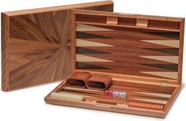 Yellow Mountain Imports Backgammon Game Set with Wooden Inserts - Cascadia - with Acrylic Tiles & Wooden Dice Cups, 44 cm Game Board