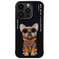 Nimmy iPhone 15 Pro 6.1" case black/black Cool Dog Glasses