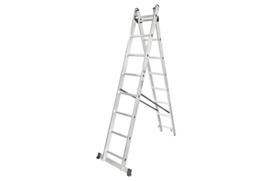 Dviejų sekcijų kopėčios FORCEKRAFT FK-BL-E213, 2x13 laipteliai, max apkrova 150 kg, aliuminis, 3.63 m darbo aukštis