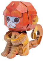 MAKEBUG 3D popierinė delionė Auksuotoji riestanosė beždžionė, MB-D-0043