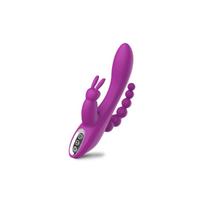 3 Viename Rabbit Vibratorius su 7 Vibracijos Režimais ir Įkrovimu