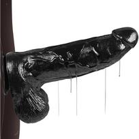 33 cm XXL juodas dildo su stipria prisitvirtinančia siurbimo kauke, didelėmis gabaritais