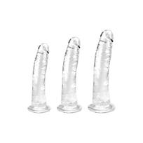 Aiški dildo rinkinys su stipria prisitvirtinimo siurbtuku – 3 dydžių realizmas