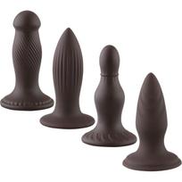 Analinių dildo rinkinys – 4 skirtingų dydžių, saugus silikono treniruoklis