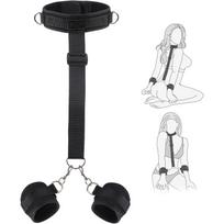 BDSM Bondage Komplektas su Reguliuojamomis Rankogaliais ir Apykakle Pora