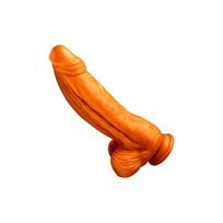 Didelis realistiškas dildo iš skystos silikoninės medžiagos su stipria prisiurbimo baze