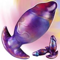 Fantastiškas pripučiamas realistiškas monstro formos analinis kaištis su T formos pagrindu