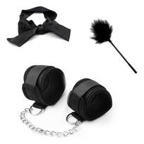 Įvairiapusis BDSM Fiksavimo Rinkinys Su Rankų Antrankiais Ir Kaukės Komplektu