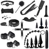 Prabangus 21 dalių BDSM suvaržymų rinkinys poroms – patogus ir kokybiškas