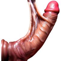 Realistiškas 22 cm ilgio dildo su slidžia silikono oda ir stipria prisitvirtinimo siurbtuke