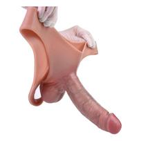 Silikoniniai nešiojami strap-on kelnaitės su realistišku dildo ir iškiliais venomis