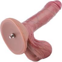 Ultra realistiškas dvigubo tankio silikoninis dildo su kamuoliukais ir KlicLok sistema