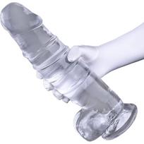 XXL dydis permatomas dildo su stipriu siurbtuku intymiam malonumui