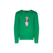 Polo Ralph Lauren Ss22 vienspalvis megztinis ilgomis rankovėmis meškiuko rašto vyriškas palaidinis, žalias 710853308-007 S