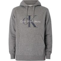 Calvin Klein Letter Logo Hooded Pullover Long Sleeve Sweatshirt Men sweatshirt Gray J30J320805-P41 XS