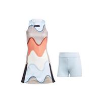 Adidas raštuotas be rankovių suknelės ir šortų komplektas moterims Mėlynas HU1801 S white