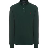 Polo Ralph Lauren Vienos spalvos arkliuko siuvinėjimo ilgomis rankovėmis polo marškinėliai Vyriški viršutiniai drabužiai Žalia 710680790-022 S