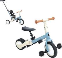 "Olmitos" evoliucinis vaikiškas triratukas "5-in-1", vaikiškas dviratis nuo 1 iki 5 metų, nuo triračio iki dviračio su pedalais arba be jų - reguliuojamas ir transformuojamas (mėlynas)